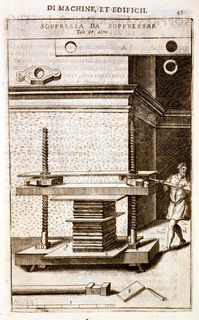 Une presse à livres pour livres in-folio, 1607 - Vittorio Zonca